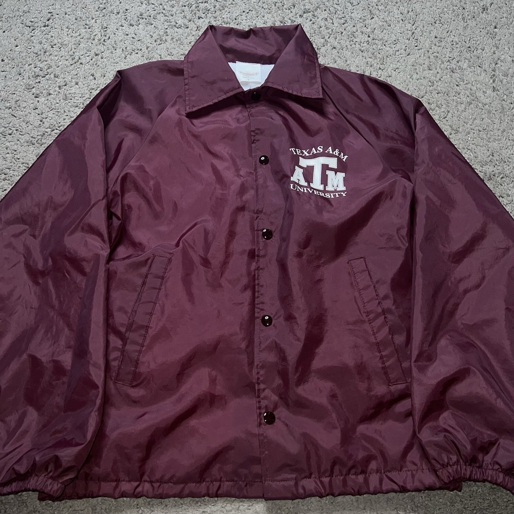 Texas A&M Aggies Windbreaker Jacket Vtg Vintage 70s Maroon Mens Small NCAA ATM